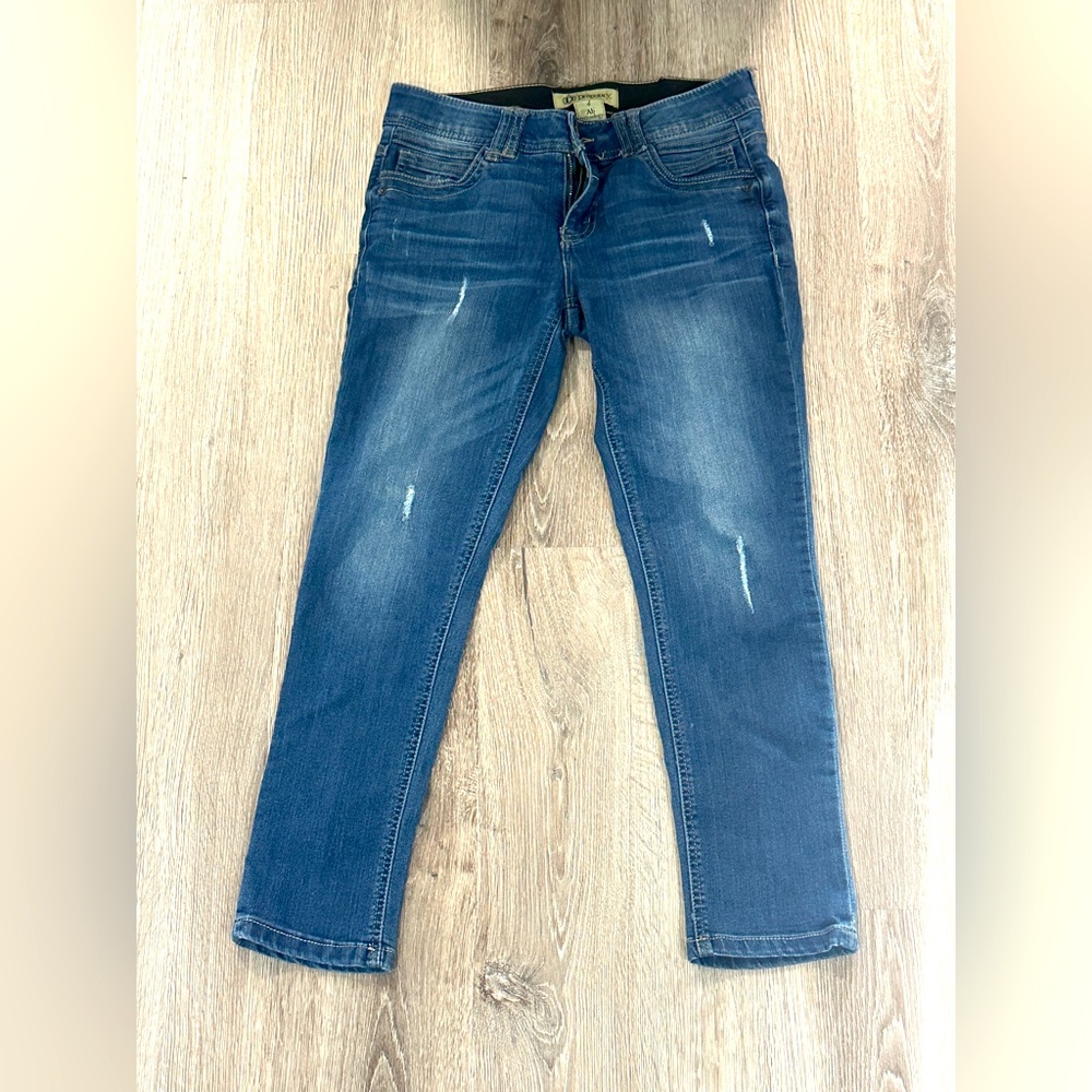 Democracy Jeans Womens 4 Ab Solution Skinny Ankle Distress Light Wash Blue EC